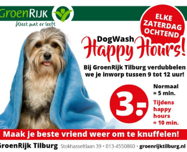 Actie happy hours hondenwasstraat GroenRijk Tilburg